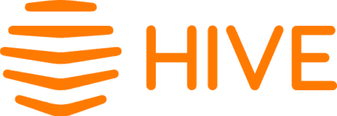 Hive logo featuring orange wavy lines above the word 'HIVE' in black text.